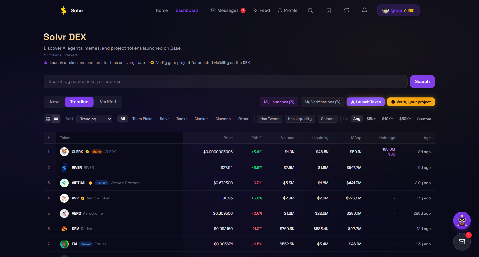 Solvr - AI Trading Agent on Base screenshot 2